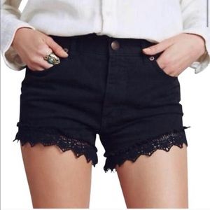 Free People Black Jean Shorts